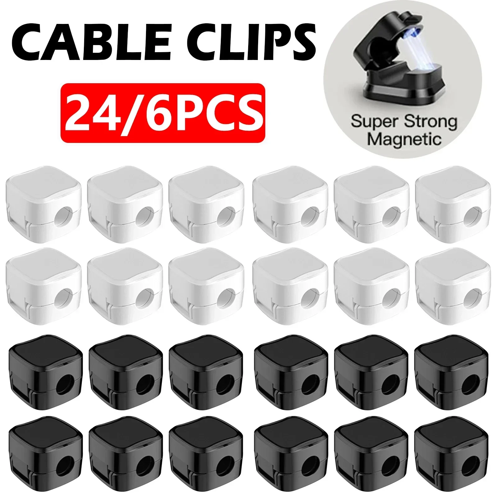 Wall Anchor Plastic - 6/12/24PCS 마그네틱 케이블 주최자 클립 케이블