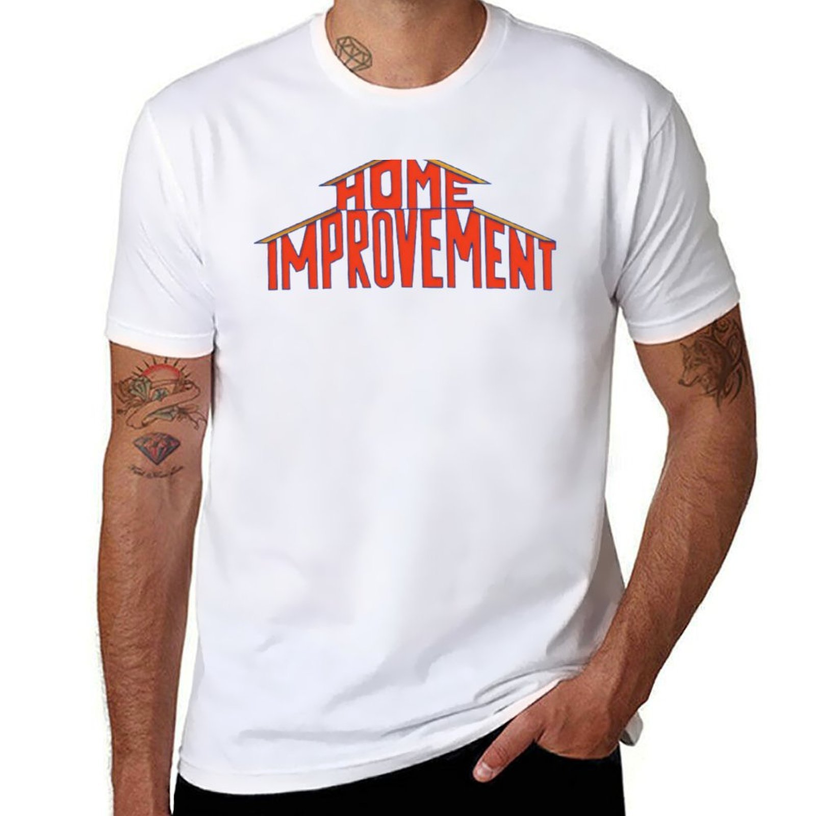 Home Improvement Logo Design - 홈 개선 로고 90년대 티셔츠 티셔츠