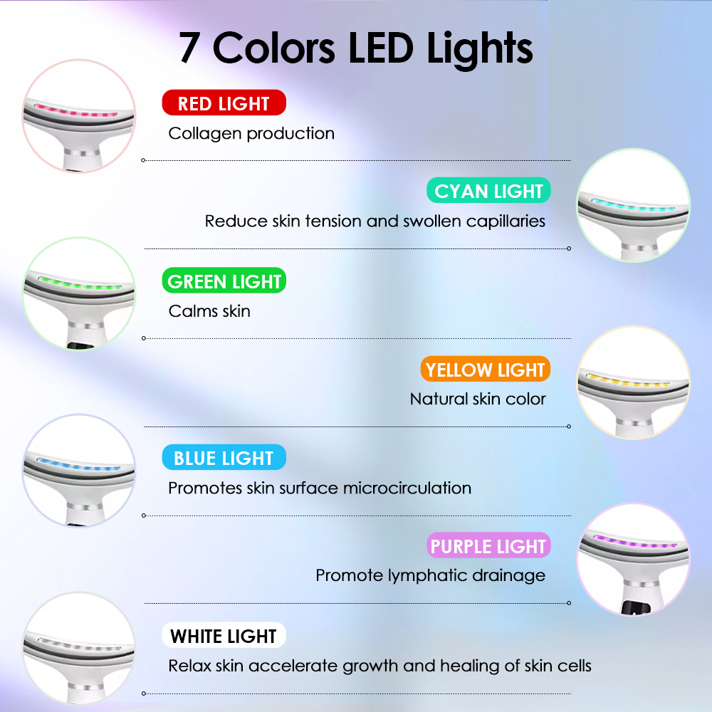 7가지 색상 LED 조명 얼굴 목 미용 장치 진동 마사 - Home Improvement In Usa 리뷰 및 가격