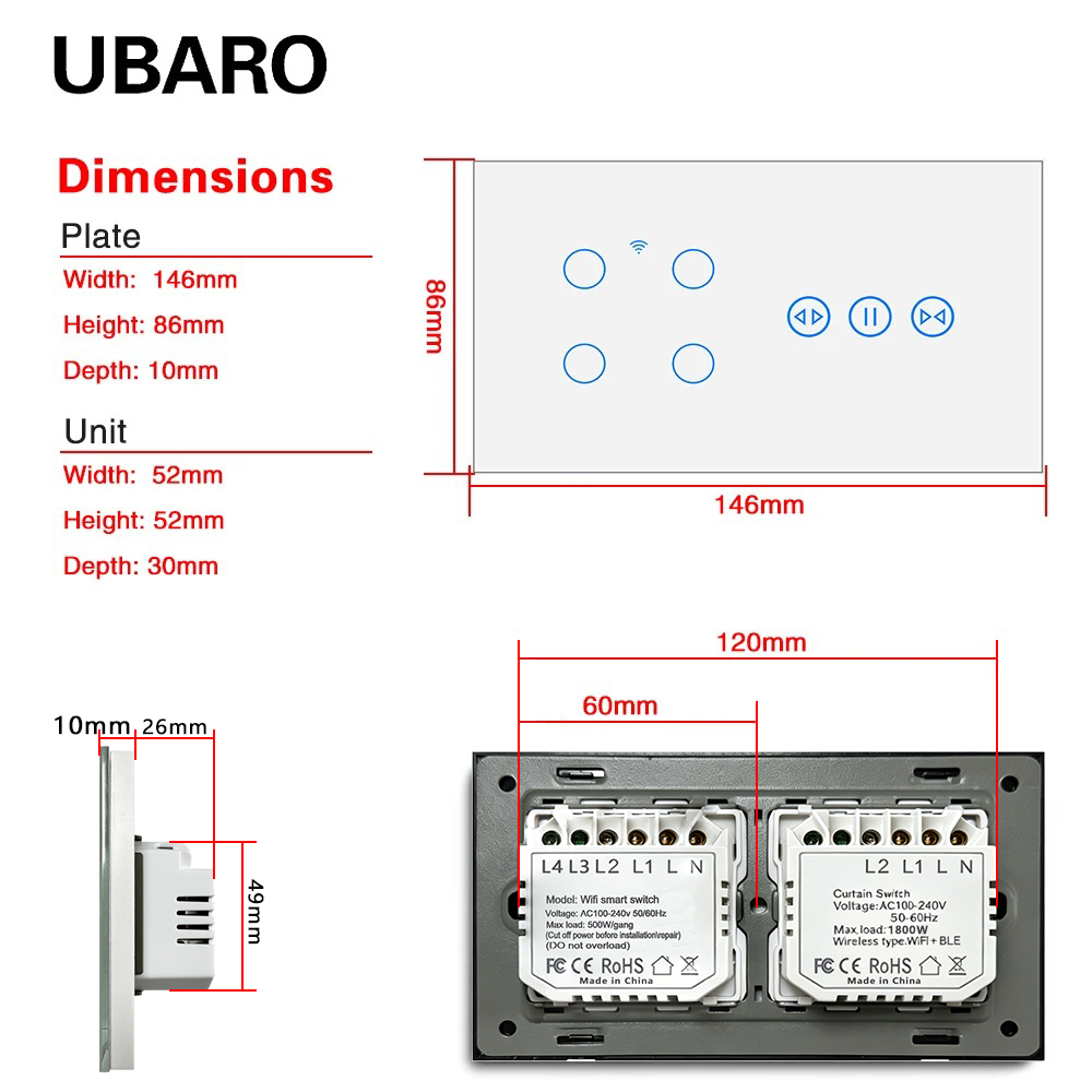 UBARO EU 타입 스마트 라이트 스위치 인터럽터,  - Home Improvement Years 리뷰 및 가격